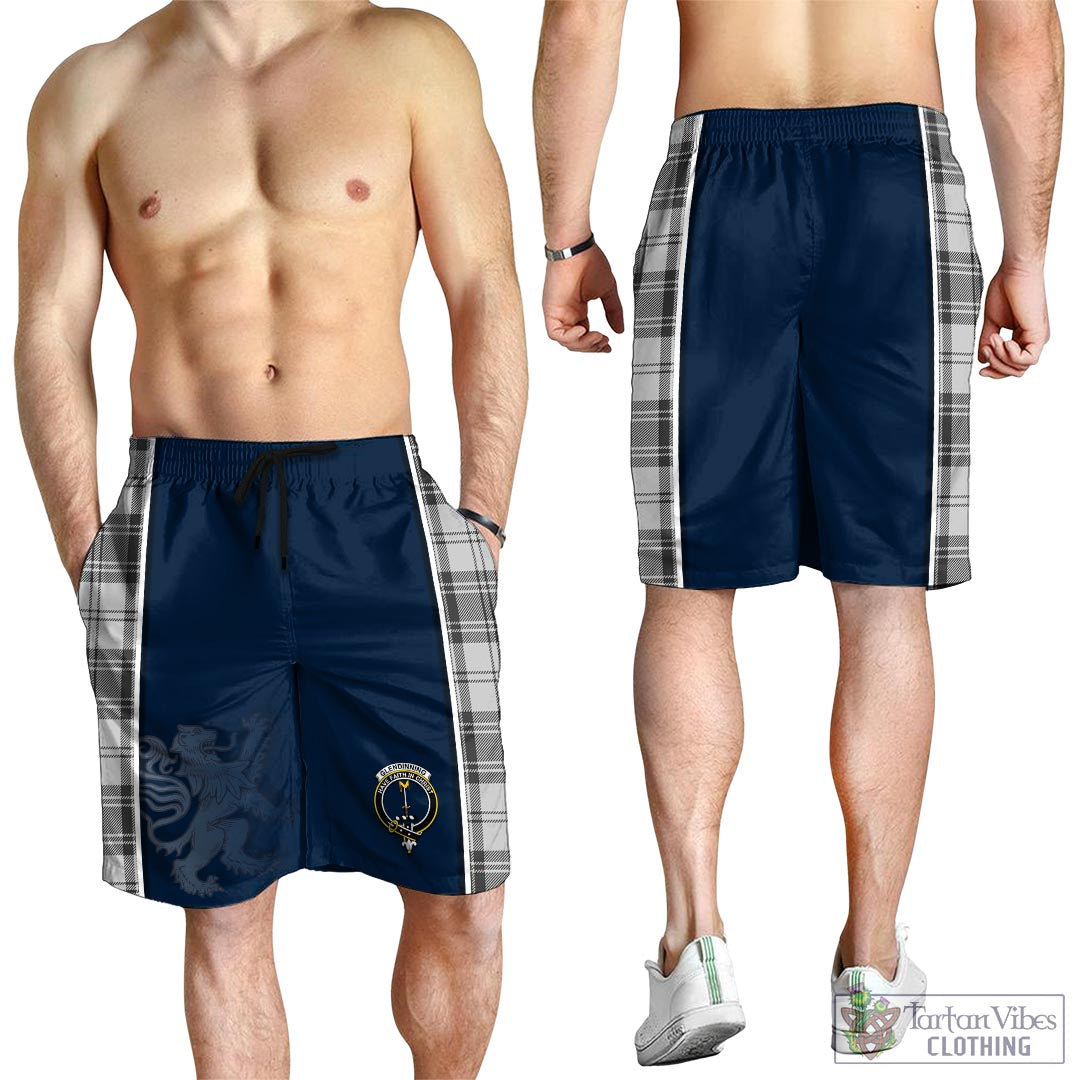 Tartan Vibes Clothing Glendinning Tartan Men's Shorts with Family Crest and Lion Rampant Vibes Sport Style