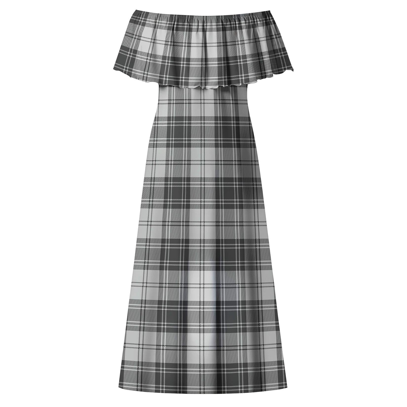 Glendinning Tartan Off Shoulder Long Dress - Tartanvibesclothing