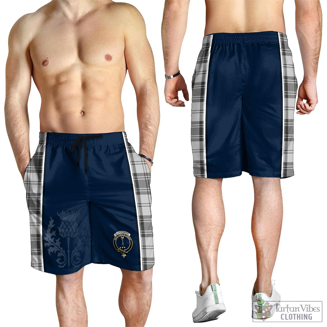 Tartan Vibes Clothing Glendinning Tartan Men's Shorts with Family Crest and Scottish Thistle Vibes Sport Style