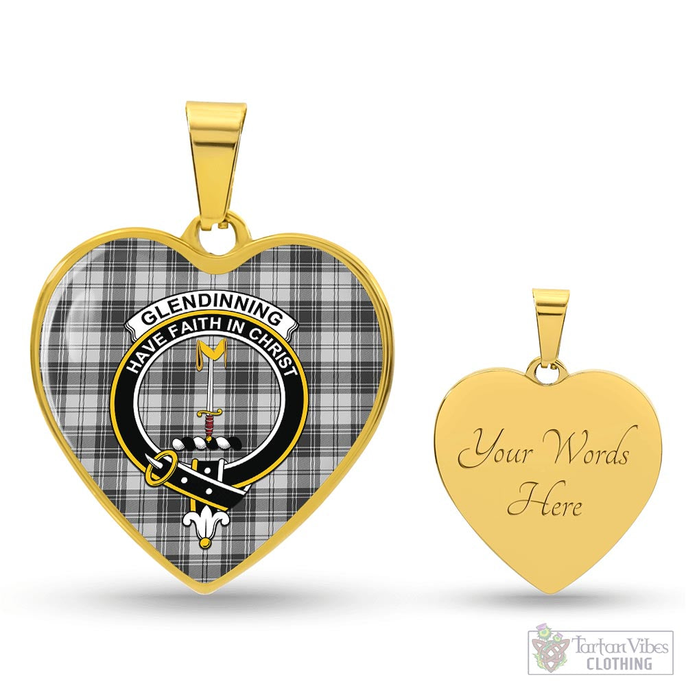 Tartan Vibes Clothing Glendinning Tartan Heart Necklace with Family Crest