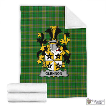 Glennon Irish Clan Tartan Blanket with Coat of Arms