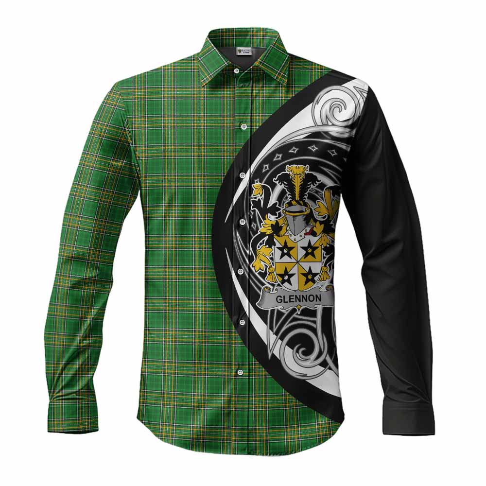 Glennon Irish Clan Long Sleeve Button Shirt Celtic Circle Style Men's Shirt S - Tartan Vibes Clothing