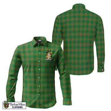 Glennon Irish Clan Tartan Long Sleeve Button Up with Coat of Arms