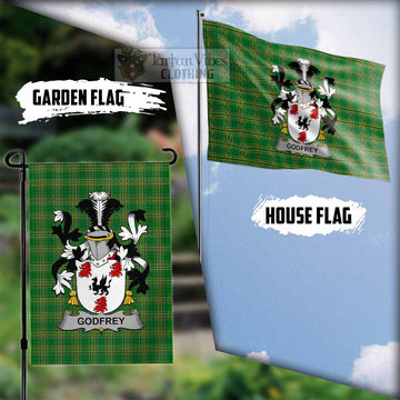 Godfrey of Bushfield Irish Clan Tartan Flag with Coat of Arms