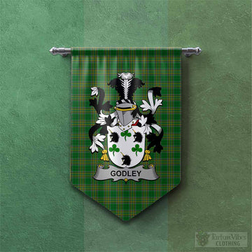 Godley Irish Clan Tartan Gonfalon, Tartan Banner with Coat of Arms Chevron - Tartan Vibes Clothing
