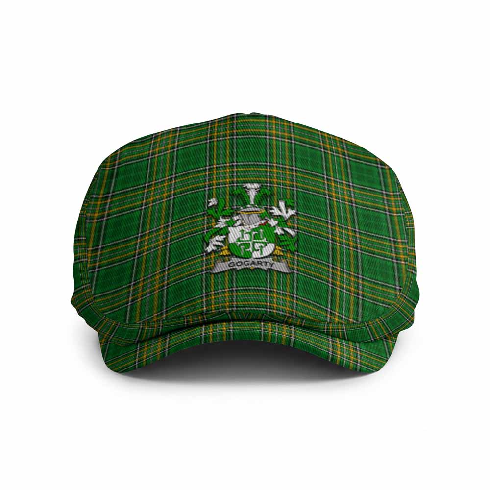 Gogarty Irish Clan Tartan Jeff Cap, Tartan Flat Cap with Coat of Arm Jeff Hat - Tartan Vibes Clothing