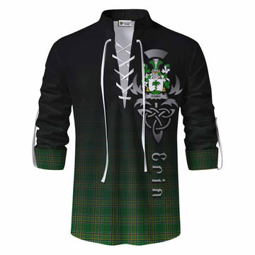 Going Irish Clan Ghillie Kilt Shirt with Coat of Arms Erin Go Bragh Celtic Inspired Men - Tartan Vibes Clothing
