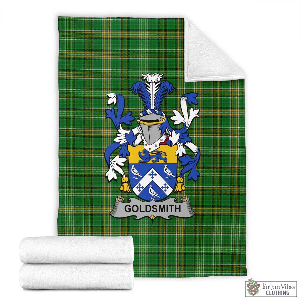Goldsmith Irish Clan Tartan Blanket with Coat of Arms X-Large 59 x 79 inches 150 x 200 cm - Tartan Vibes Clothing