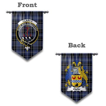 (Customer's Request) Clarke Clan Crest & Coat of Arms Tartan Gonfalon, Tartan Banner Chevron - Tartan Vibes Clothing