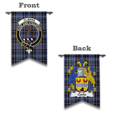(Customer's Request) Clarke Clan Crest & Coat of Arms Tartan Gonfalon, Tartan Banner Fishtail - Tartan Vibes Clothing