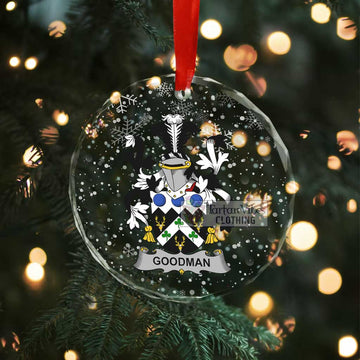 Goodman Irish Clan Christmas Glass Ornament with Coat of Arms