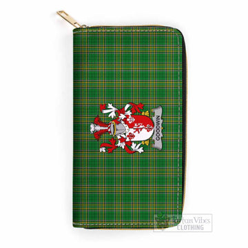 Goodwin Irish Clan Tartan Women's Leather Wallet with Coat of Arms One Size 19.7*10.5*3.5 cm - Tartan Vibes Clothing