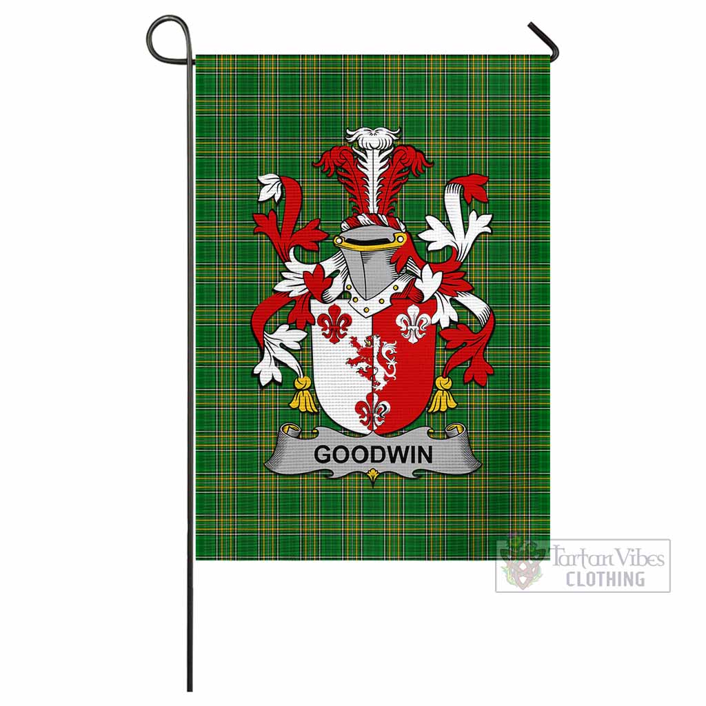 Tartan Vibes Clothing Goodwin Irish Clan Flag with Coat of Arms