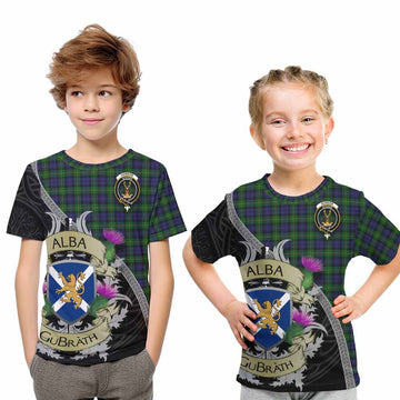 Gordon Tartan Family Crest Kid T-Shirt Lion Rampant Royal Thistle Shield Celtic Inspired Youth XL Size14 - Tartan Vibes Clothing