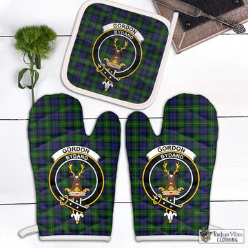 Gordon Tartan Combo Oven Mitt & Pot-Holder with Family Crest White - Tartan Vibes Clothing