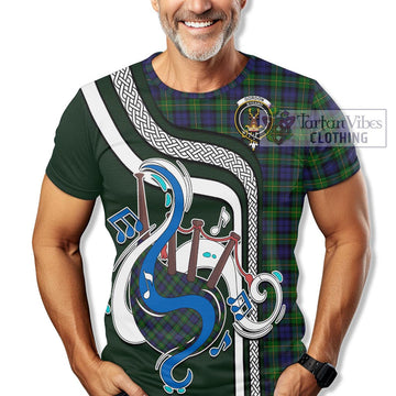 Gordon Tartan T-Shirt with Epic Bagpipe Style