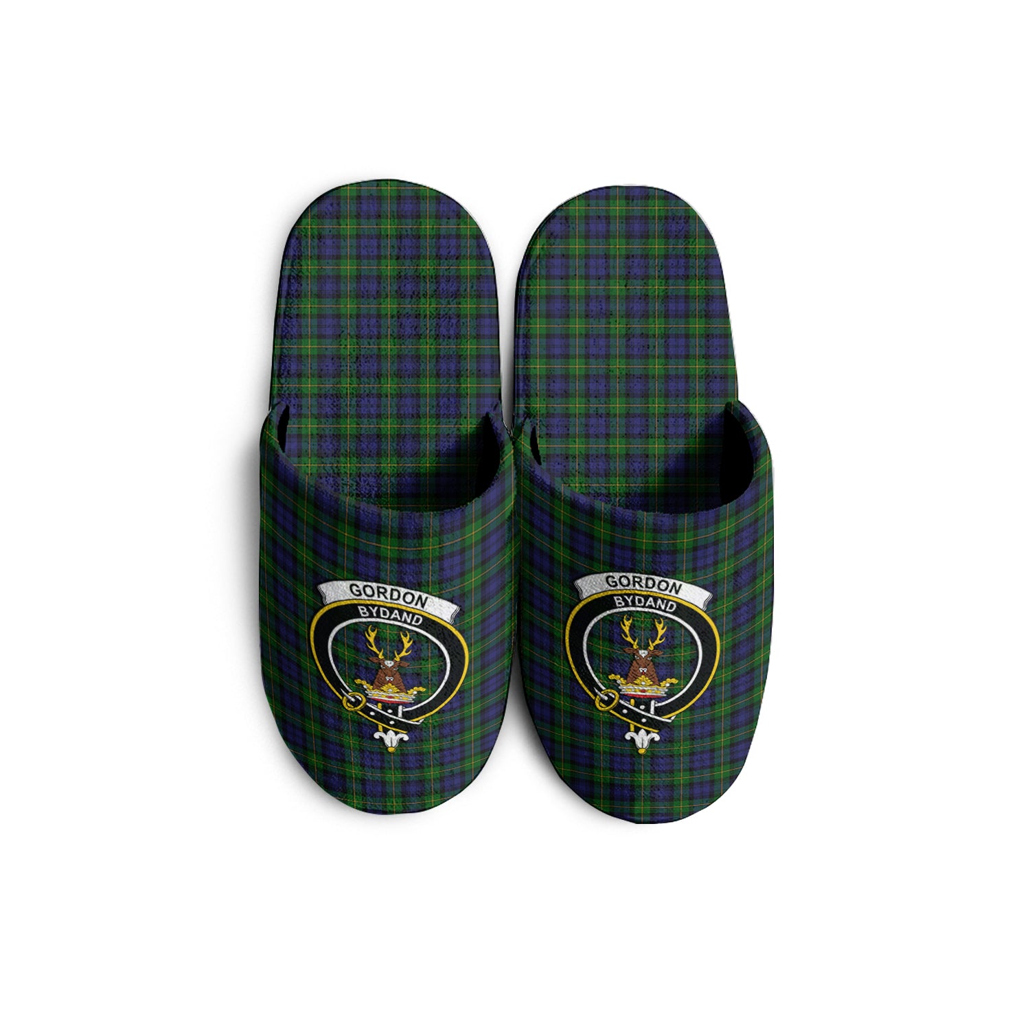 Gordon Tartan Home Slippers with Family Crest - Tartanvibesclothing