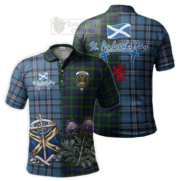 Gordon Tartan Polo Shirt Happy St. Andrew's Day Half Tartan Style