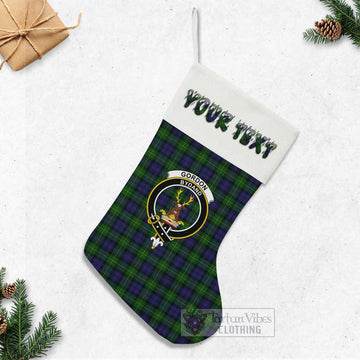 Gordon Tartan Family Crest Christmas Stocking with Personalized Text