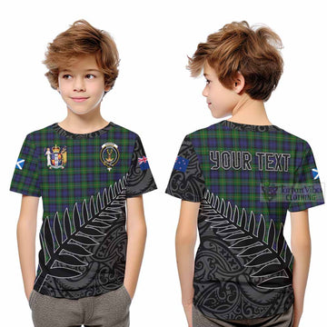 Gordon Crest Tartan Kid T-Shirt with New Zealand Silver Fern Half Style