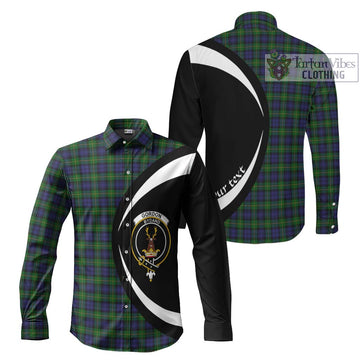 Gordon Tartan Long Sleeve Button Up with Family Crest Circle Style