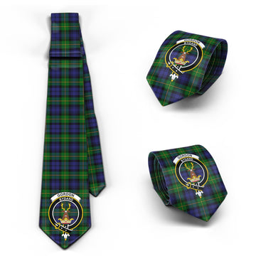 Gordon Tartan Classic Necktie with Family Crest