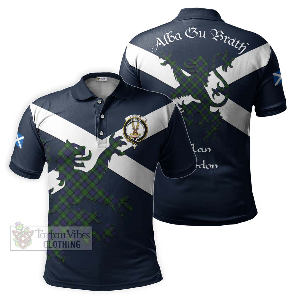 Tartan Vibes Clothing Gordon Tartan Lion Rampant Polo Shirt – Proudly Display Your Heritage with Alba Gu Brath and Clan Name