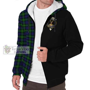 Gordon Tartan Sherpa Hoodie with Family Crest and Half Of Me Style