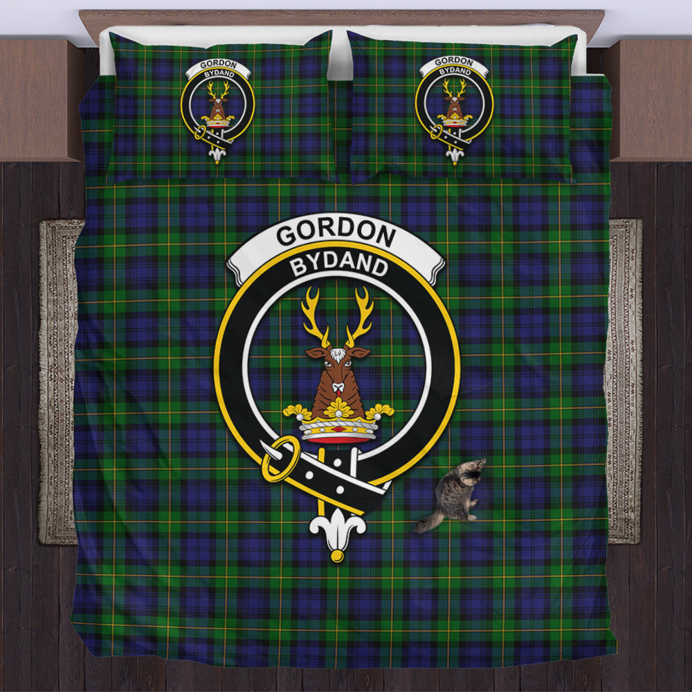 Gordon Tartan Bedding Set with Family Crest US Bedding Set - Tartan Vibes Clothing