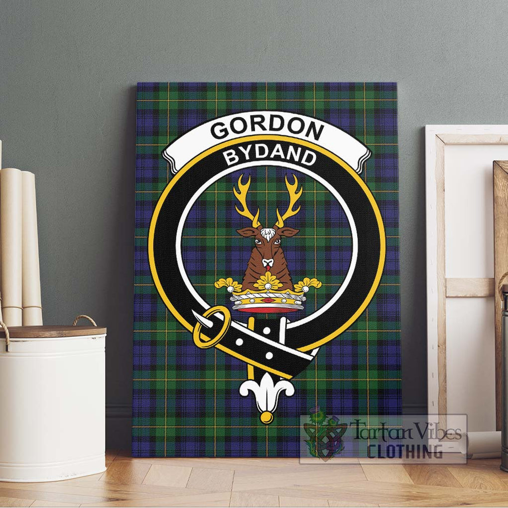 Gordon Tartan Canvas Print Wall Art with Family Crest Without Frame - Tartan Vibes Clothing