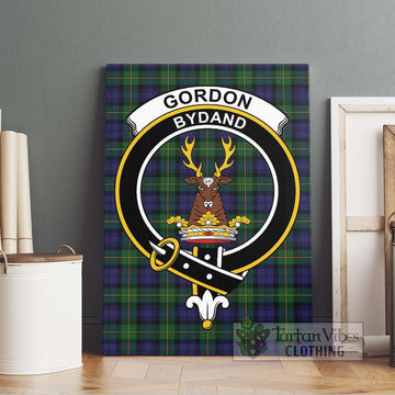 Gordon Tartan Canvas Print Wall Art with Family Crest