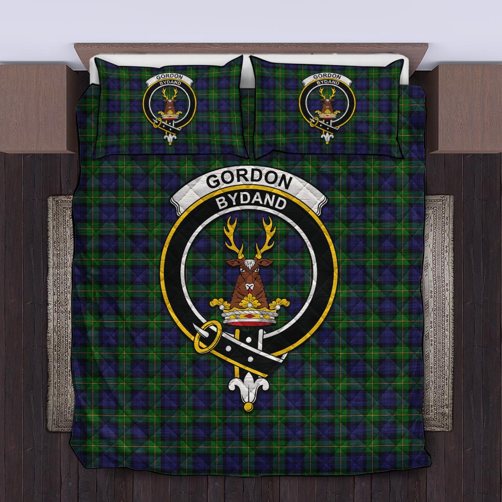 Gordon Tartan Quilt Bed Set with Family Crest Twin - Tartan Vibes Clothing