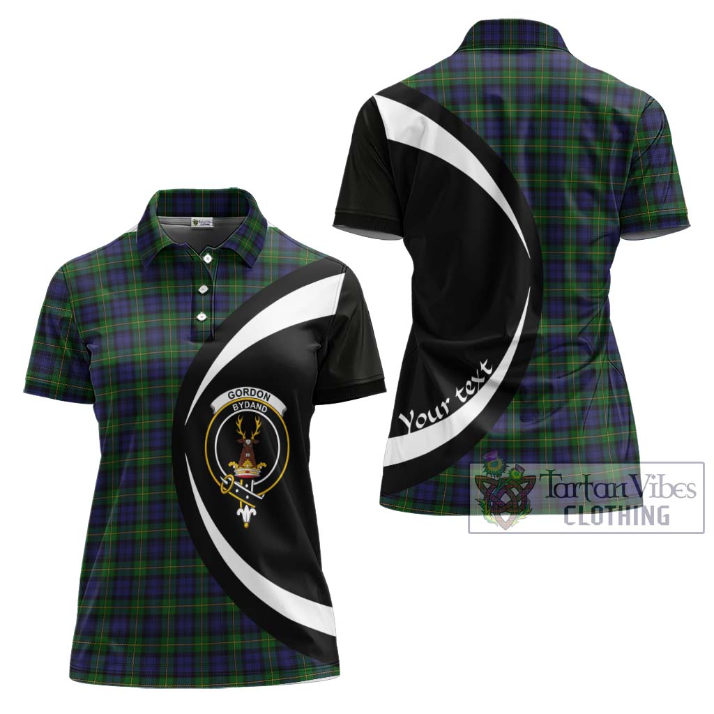 Gordon Tartan Women's Polo Shirt with Family Crest Circle Style Women - Tartan Vibes Clothing