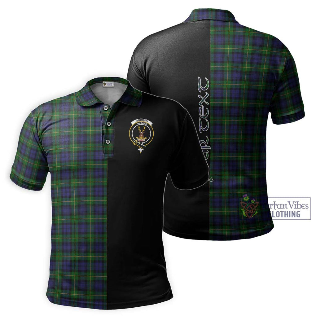 Gordon Tartan Polo Shirt with Family Crest and Half Of Me Style Kid - Tartanvibesclothing Shop