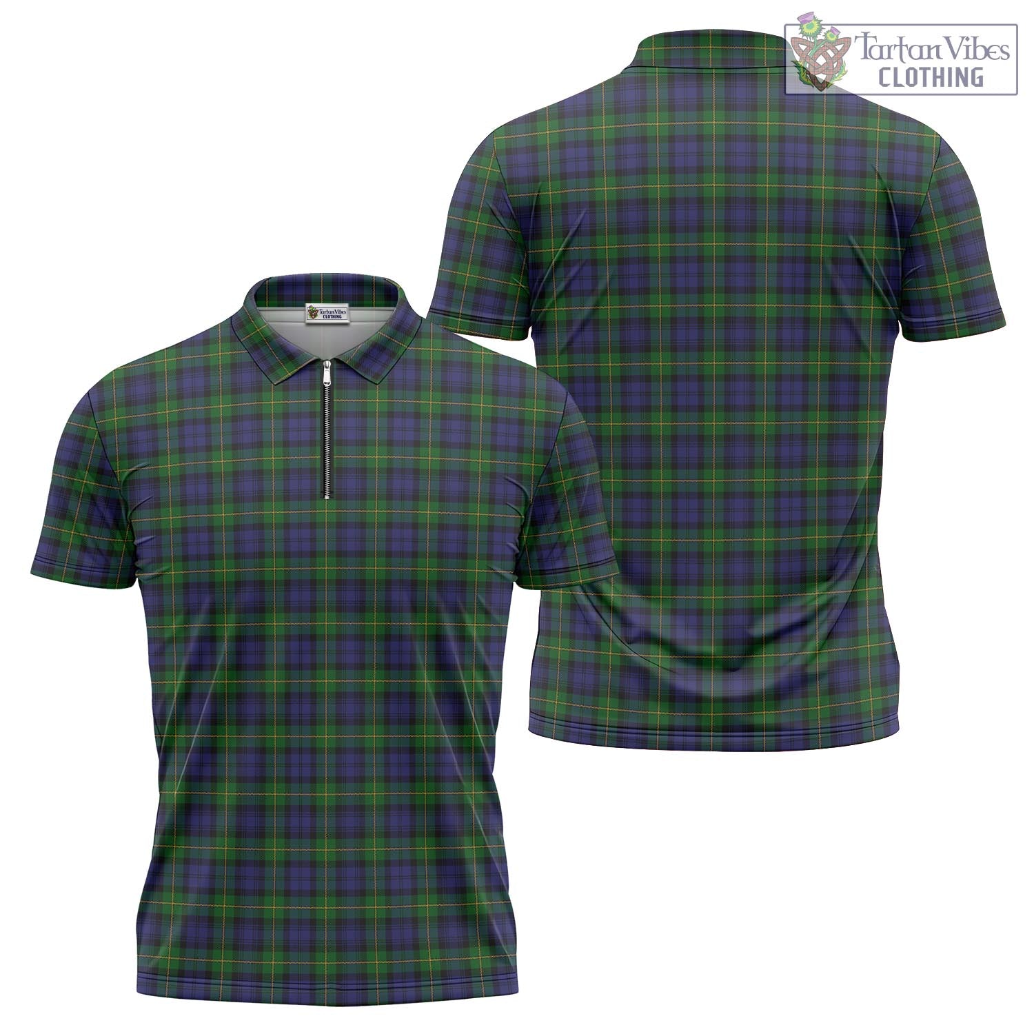 Tartan Vibes Clothing Gordon Tartan Zipper Polo Shirt