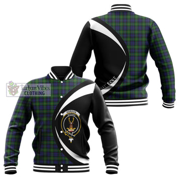 Gordon Tartan Baseball Jacket with Family Crest Circle Style Unisex - Tartan Vibes Clothing