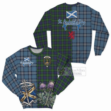 Gordon Tartan Sweatshirt Happy St. Andrew's Day Half Tartan Style