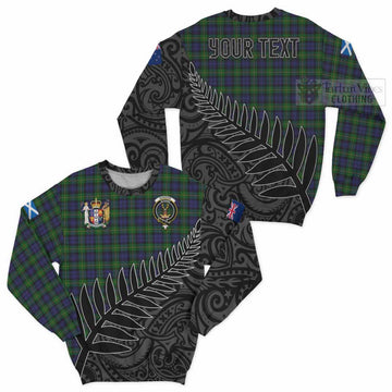 Gordon Crest Tartan Sweatshirt with New Zealand Silver Fern Half Style