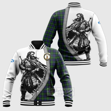 Gordon Tartan Clan Crest Baseball Jacket with Highlander Warrior Celtic Style