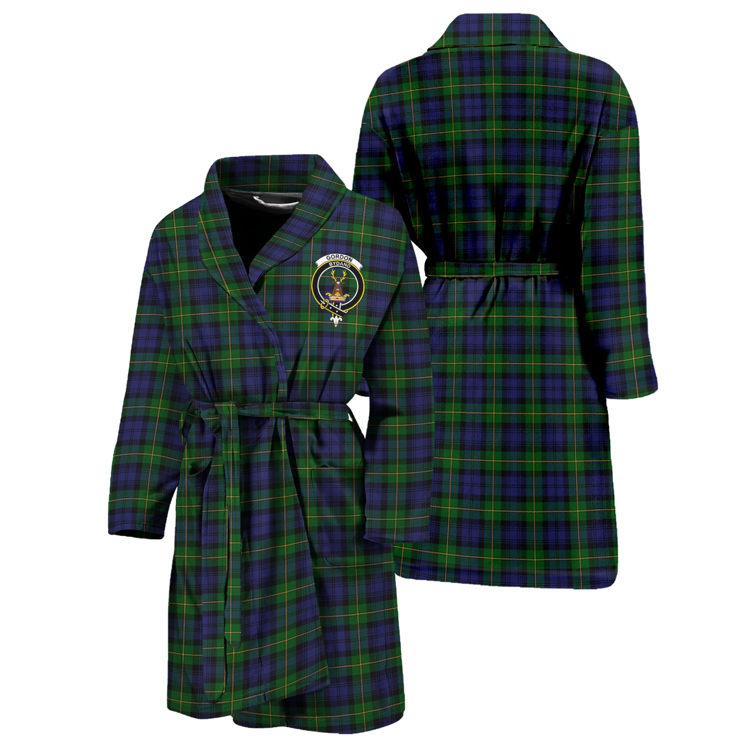 Gordon Tartan Bathrobe with Family Crest Unisex S - Tartan Vibes Clothing