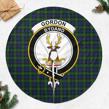 Gordon Tartan Christmas Tree Skirt with Family Crest