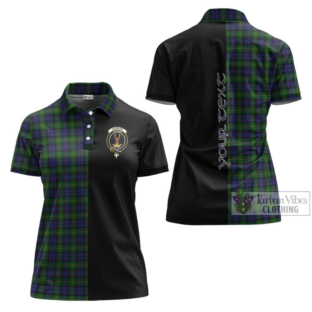 Gordon Tartan Women's Polo Shirt with Family Crest and Half Of Me Style Women - Tartanvibesclothing Shop