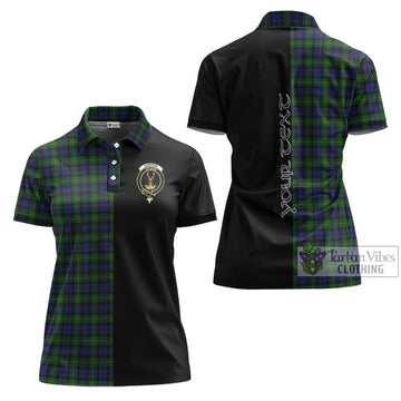 Gordon Tartan Women's Polo Shirt with Family Crest and Half Of Me Style