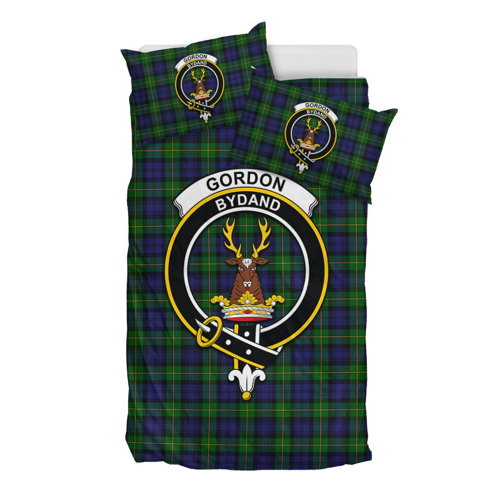 Gordon Tartan Bedding Set with Family Crest - Tartan Vibes Clothing