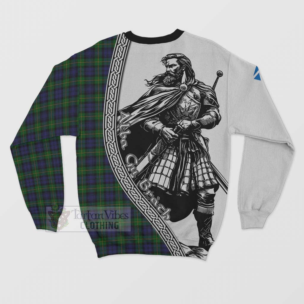 Tartan Vibes Clothing Gordon Tartan Clan Crest Sweatshirt with Highlander Warrior Celtic Style