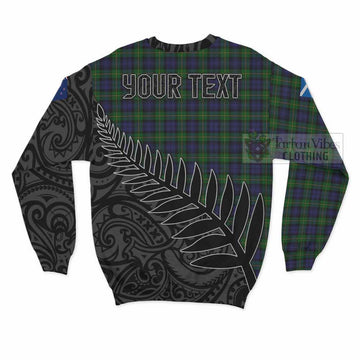 Gordon Crest Tartan Sweatshirt with New Zealand Silver Fern Half Style