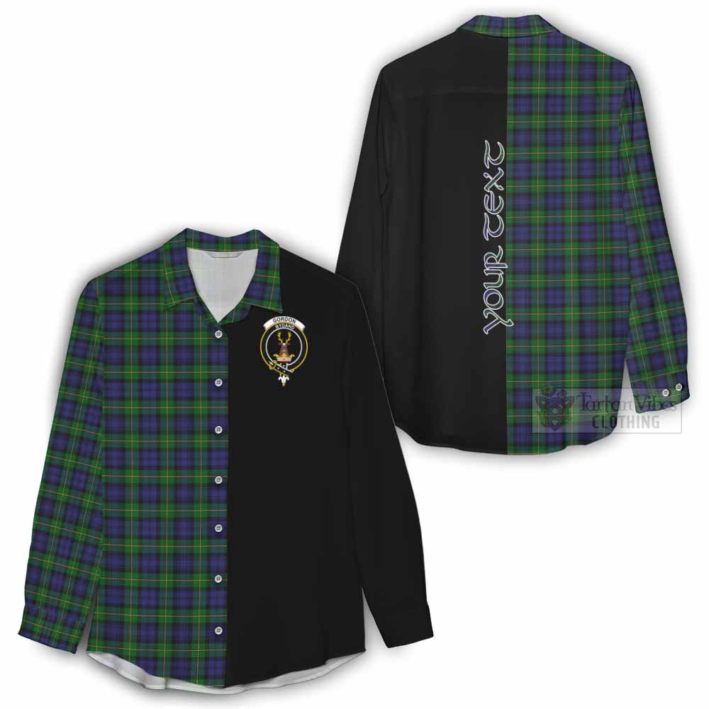 Tartan Vibes Clothing Gordon Tartan Women's Casual Shirt with Family Crest and Half Of Me Style