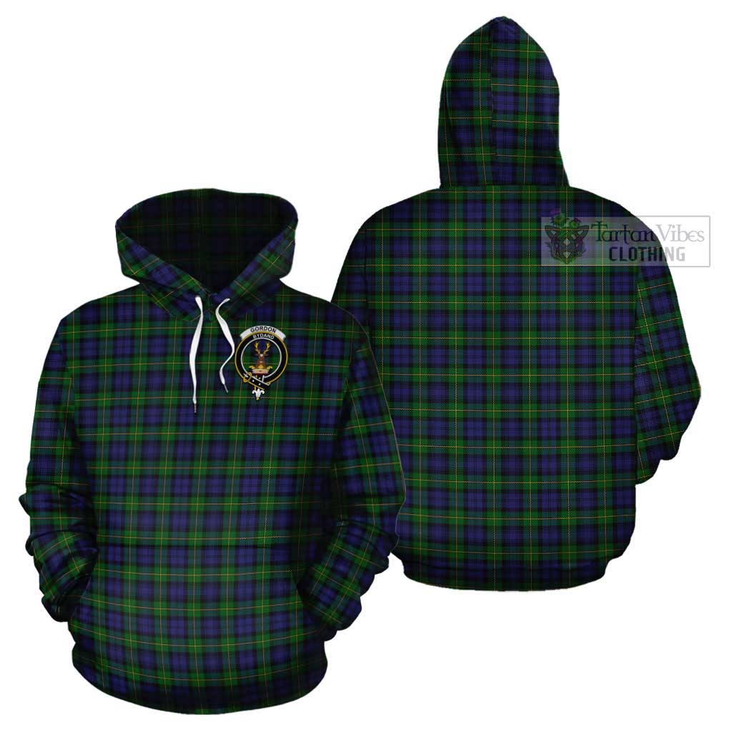 Tartan Vibes Clothing Gordon Tartan Cotton Hoodie with Family Crest