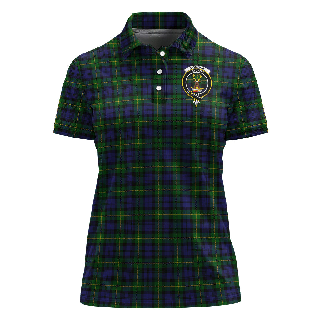 Gordon Tartan Polo Shirt with Family Crest For Women - Tartan Vibes Clothing