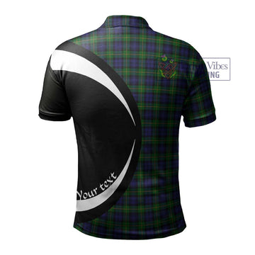 Gordon Tartan Men's Polo Shirt with Family Crest Circle Style